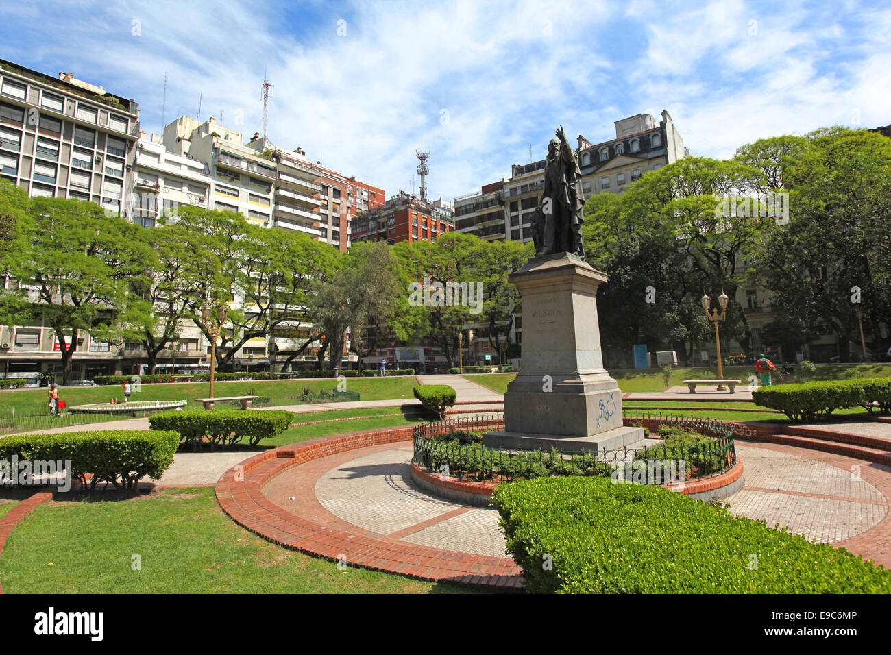 The Alsina`s monument in 'Plaza Libertad'. Retiro, Buenos Aires, Argentina. Stock Photo